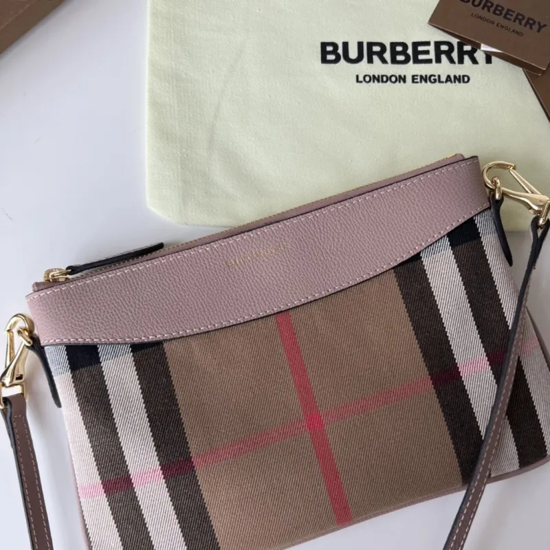 Burberry Pink House Check Crossbody Bag - Image 5