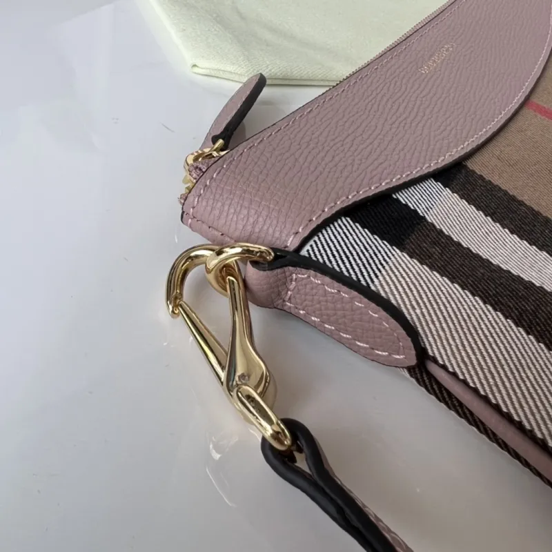 Burberry Pink House Check Crossbody Bag - Image 7