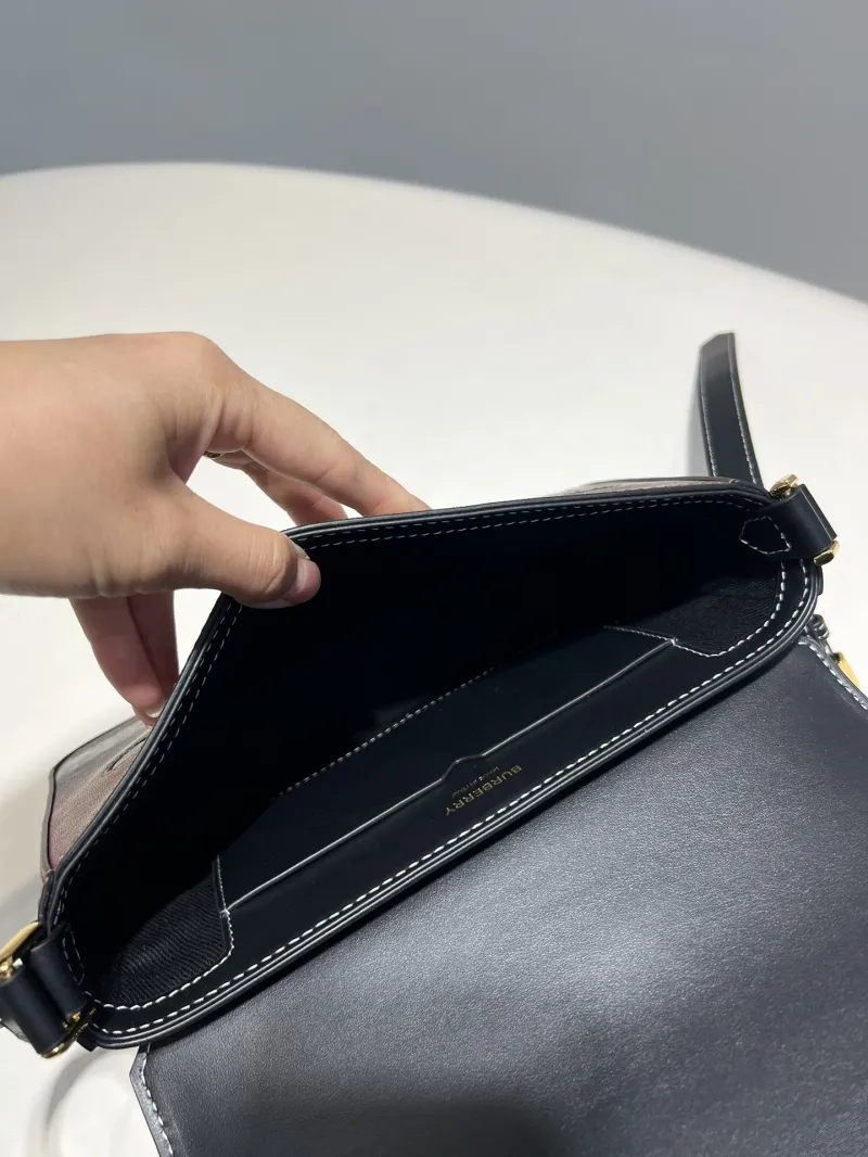 Burberry Black Check Crossbody Satchel Bag - Image 9