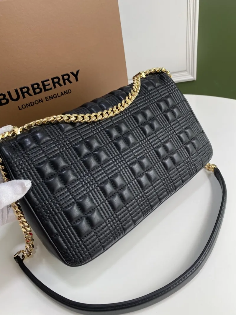 Burberry Black Quilted Chain Shoulder Bag - Image 3