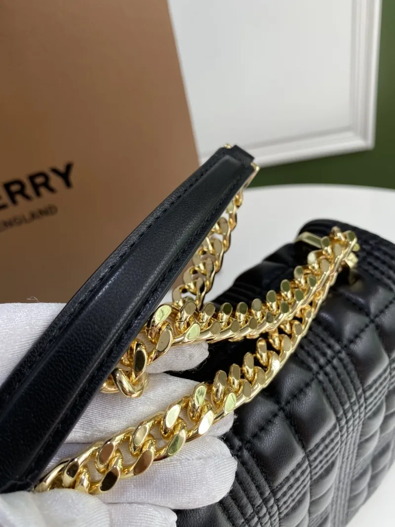 Burberry Black Quilted Chain Shoulder Bag - Image 5