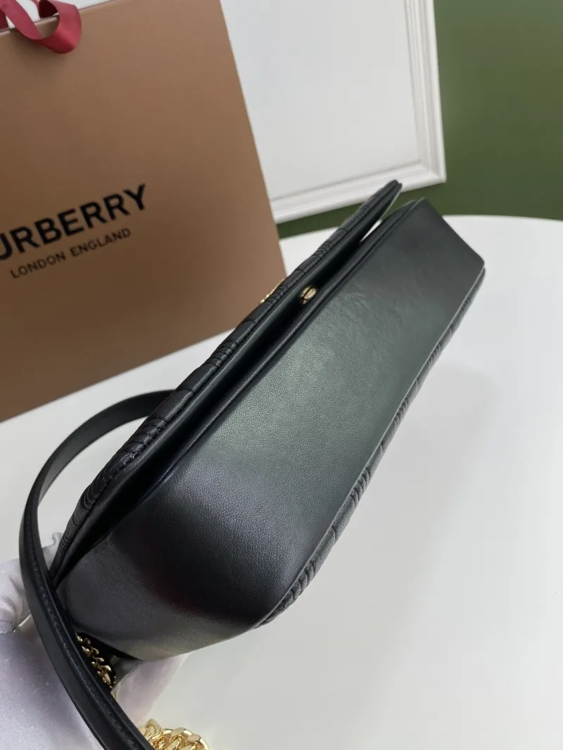 Burberry Black Quilted Chain Shoulder Bag - Image 6