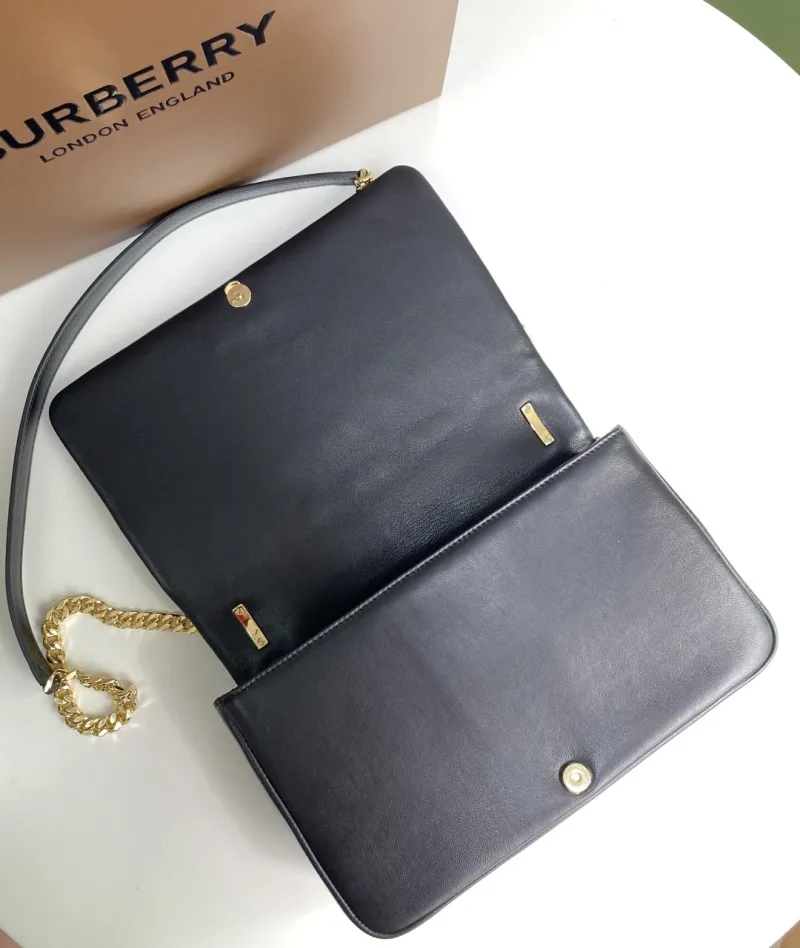 Burberry Black Quilted Chain Shoulder Bag - Image 7