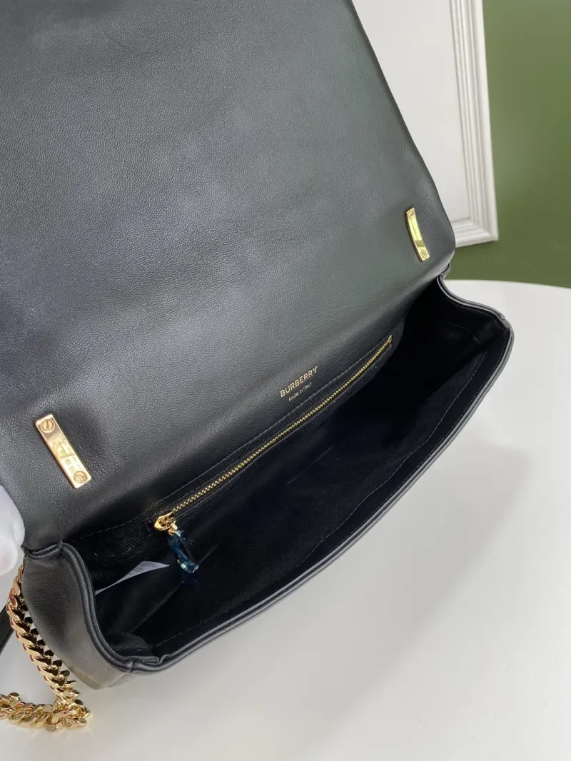 Burberry Black Quilted Chain Shoulder Bag - Image 9
