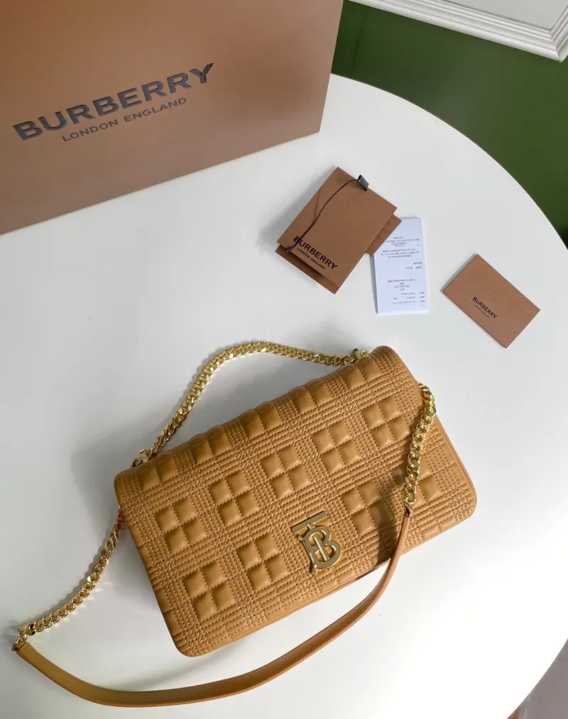 Burberry Tan Quilted Chain Shoulder Bag - Image 5
