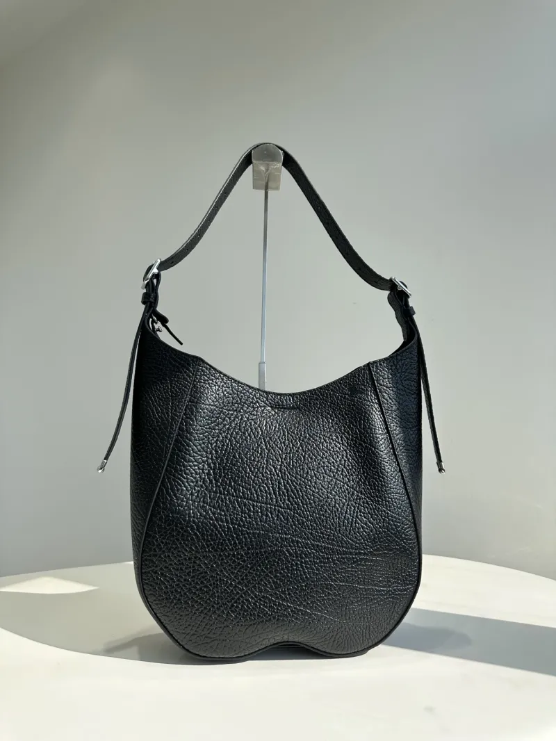 Burberry Black Leather Hobo Satchel Bag 124 - Image 3