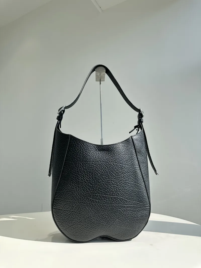 Burberry Black Leather Hobo Satchel Bag 124 - Image 4