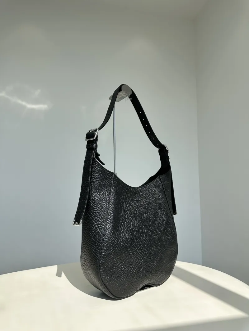 Burberry Black Leather Hobo Satchel Bag 124 - Image 5