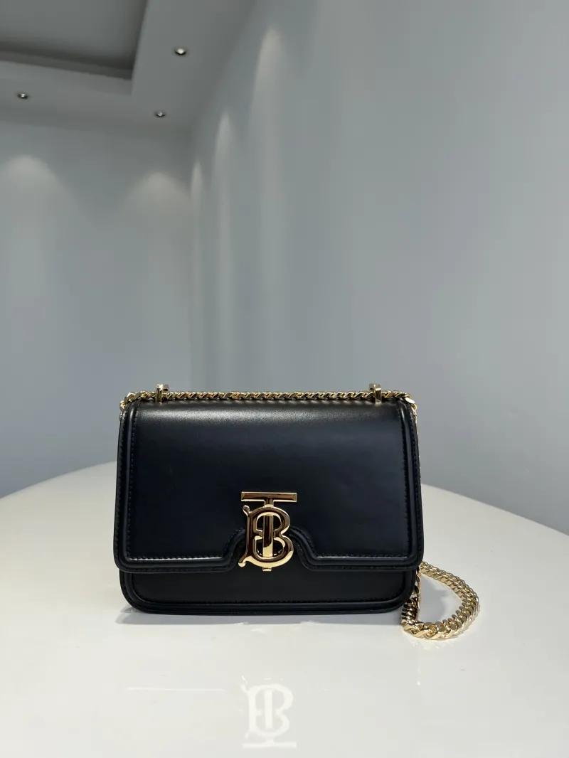 Burberry Black Leather Crossbody Satchel Bag 132 - Image 3