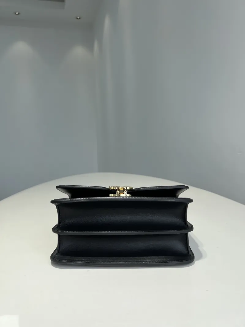 Burberry Black Leather Crossbody Satchel Bag 132 - Image 6