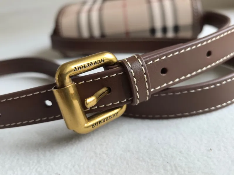Burberry Haymarket Check Crossbody Saddle Bag - Image 6