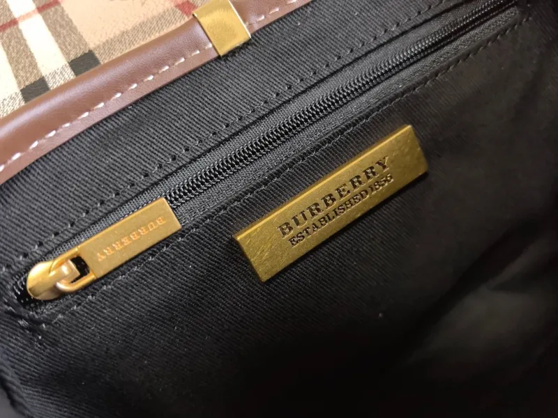 Burberry Haymarket Check Crossbody Saddle Bag - Image 8