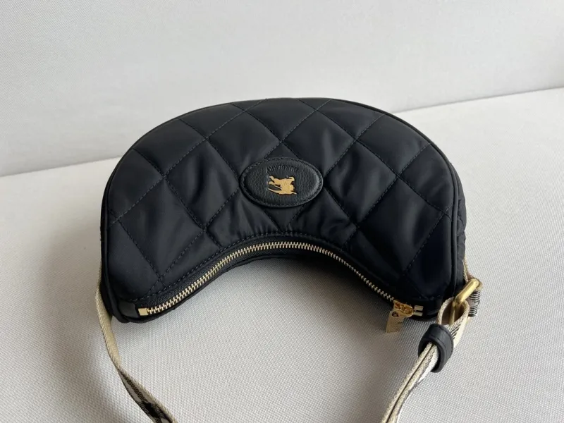 Burberry Black Quilted Crescent Crossbody Bag 137 - Image 5