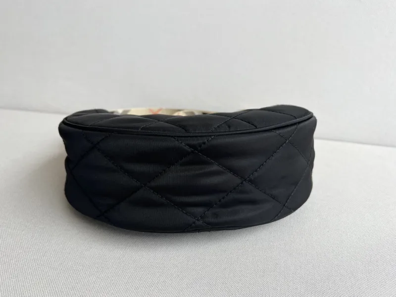 Burberry Black Quilted Crescent Crossbody Bag 137 - Image 6