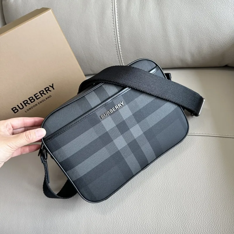 Burberry Charcoal Check Crossbody Satchel Bag