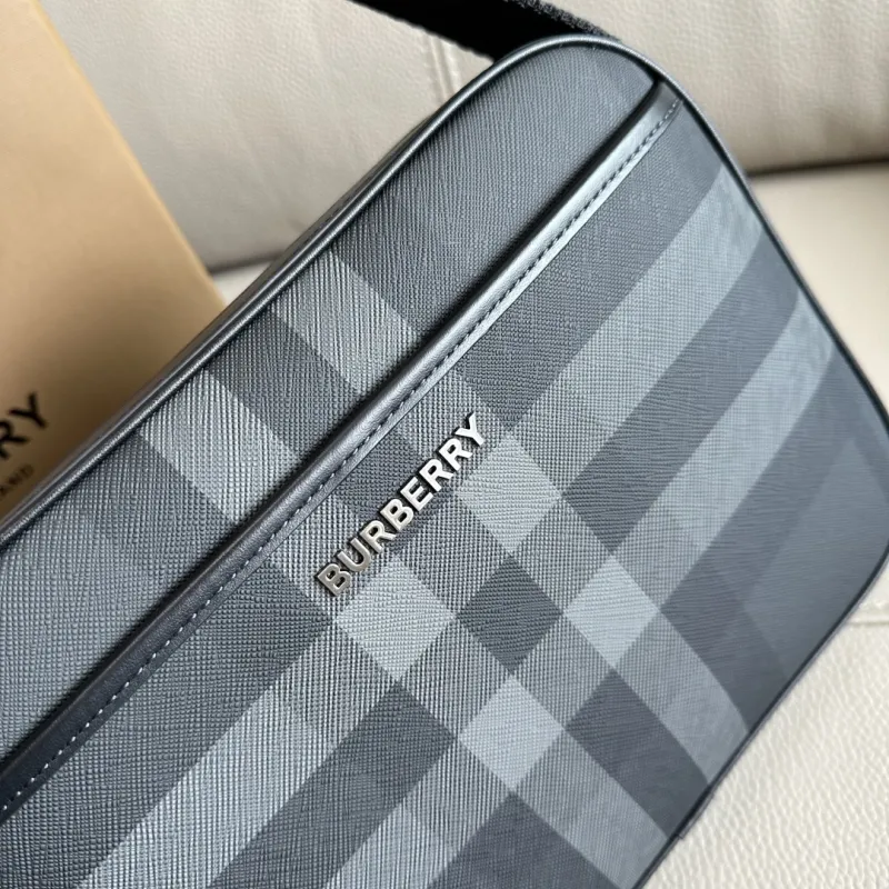 Burberry Charcoal Check Crossbody Satchel Bag - Image 4