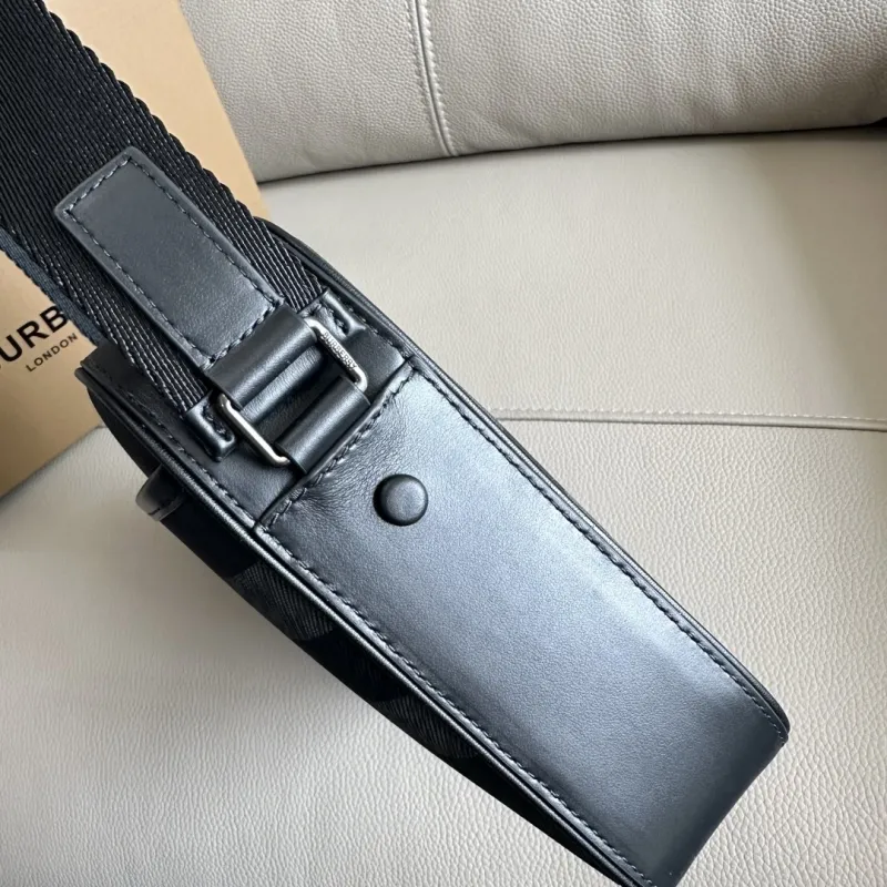 Burberry Charcoal Check Crossbody Satchel Bag - Image 5