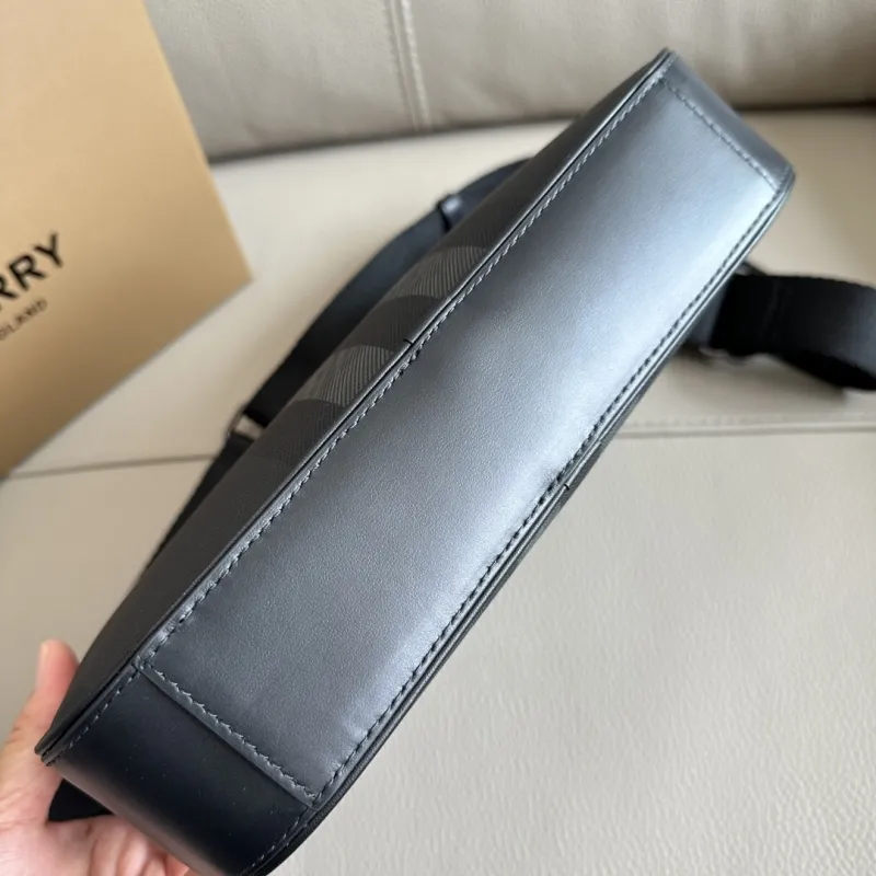 Burberry Charcoal Check Crossbody Satchel Bag - Image 6
