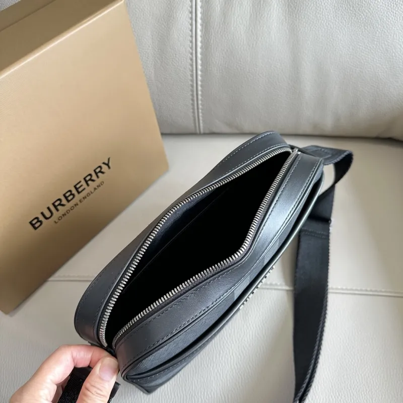 Burberry Charcoal Check Crossbody Satchel Bag - Image 8