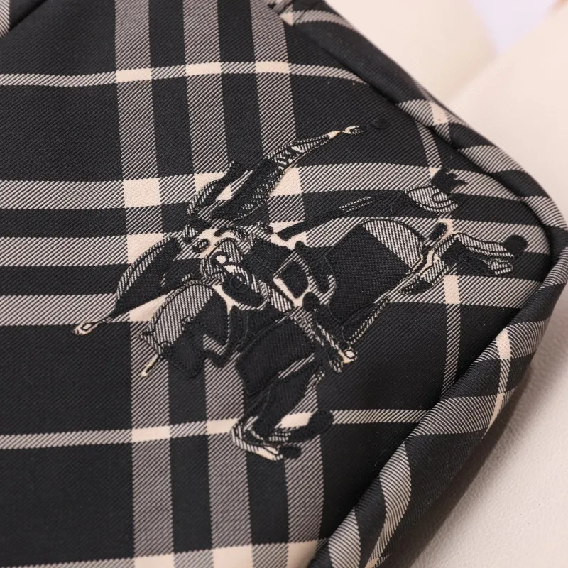 Burberry Black Check Crossbody Satchel Bag 146 - Image 5
