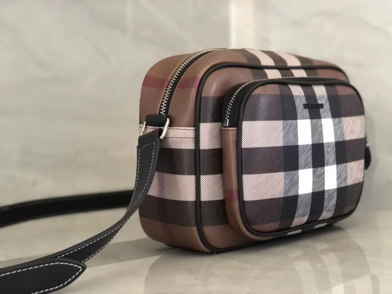 Alternative view of Burberry Brown Check Crossbody Satchel Bag