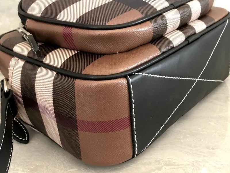 Burberry Brown Check Crossbody Satchel Bag - Image 6