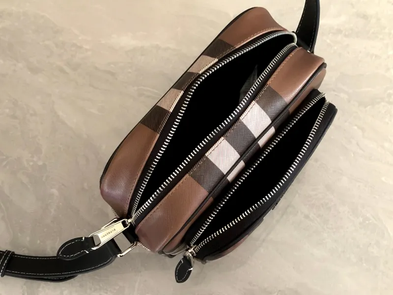 Burberry Brown Check Crossbody Satchel Bag - Image 7