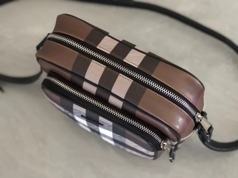 Burberry Brown Check Crossbody Satchel Bag - Image 8