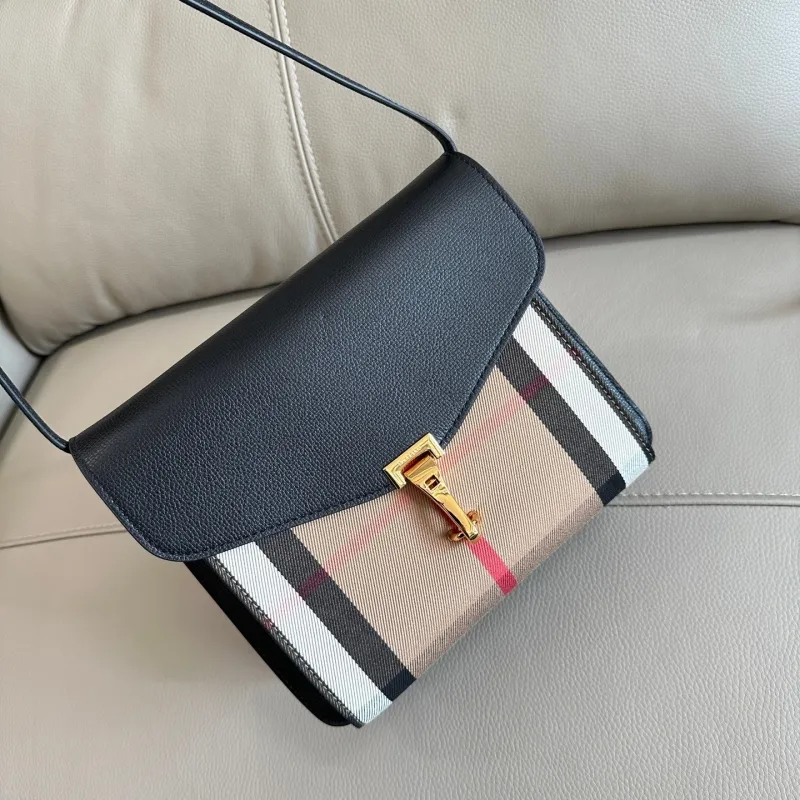 Burberry Black Check Satchel Crossbody Bag 153