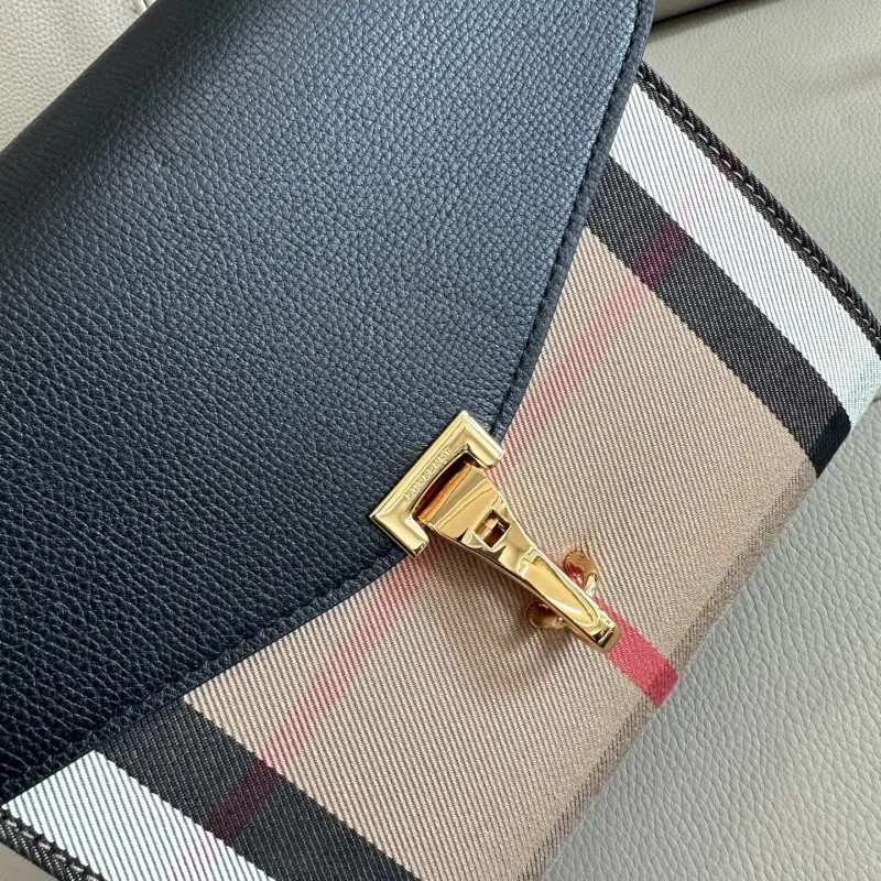 Burberry Black Check Satchel Crossbody Bag 153 - Image 3