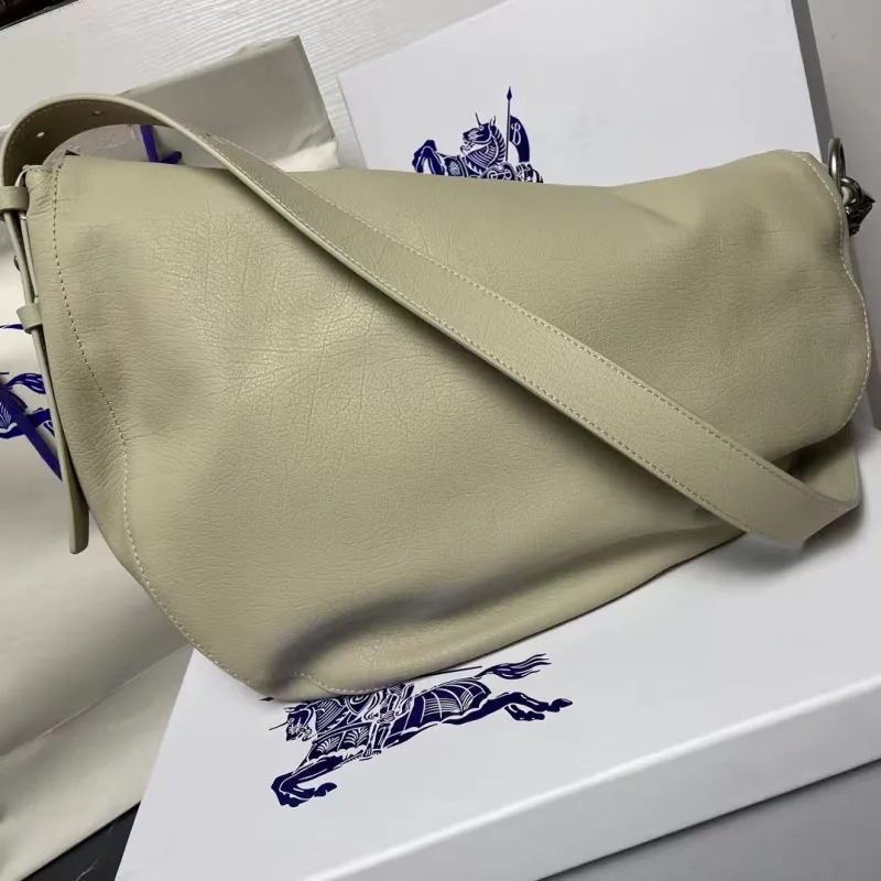 Burberry Beige Leather Hobo Shoulder Bag 154 - Image 3