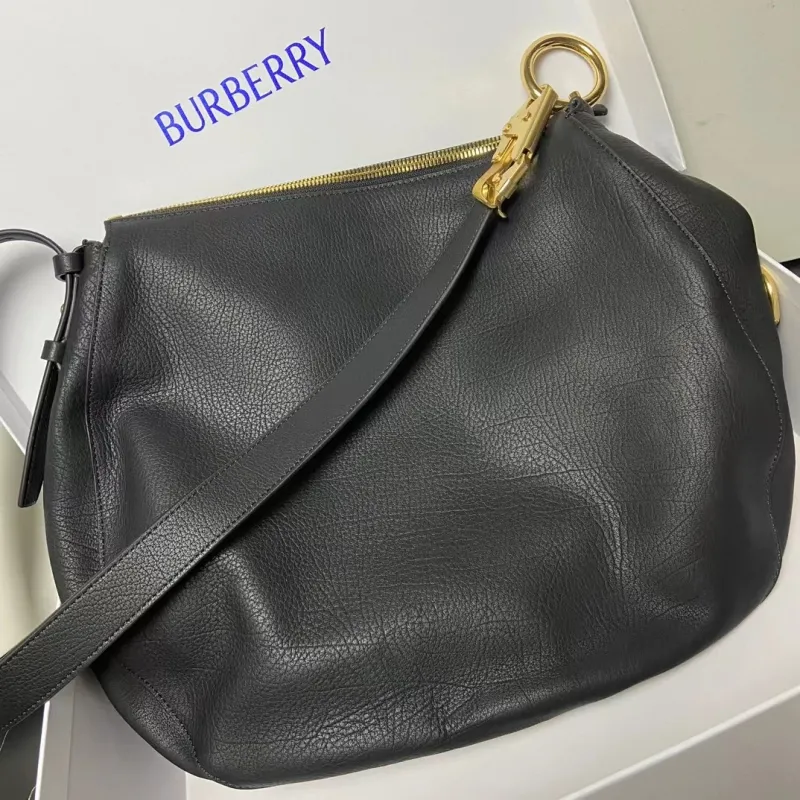 Alternative view of Burberry Black Leather Hobo Shoulder Bag 155