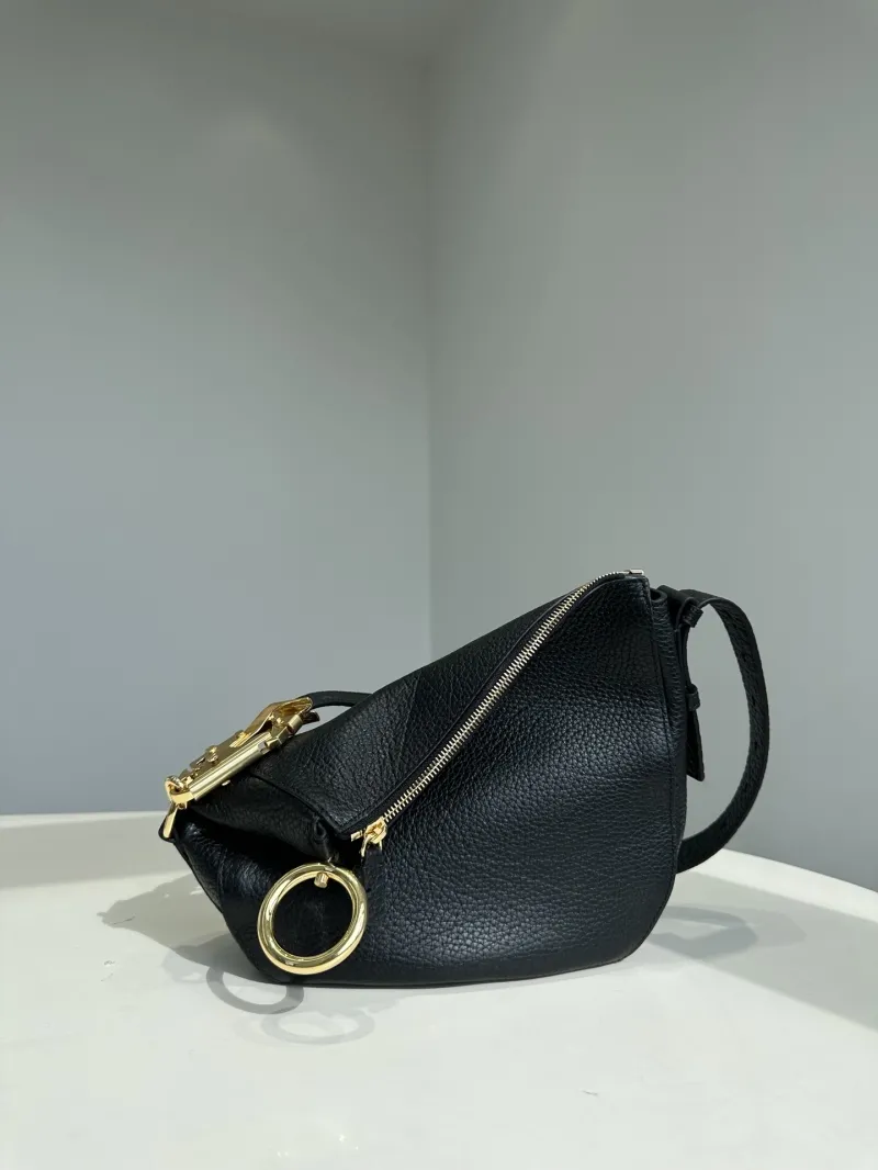 Burberry Black Leather Satchel Crossbody Bag 157 - Image 3