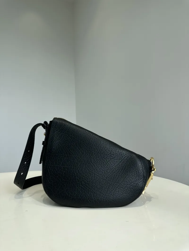 Burberry Black Leather Satchel Crossbody Bag 157 - Image 4