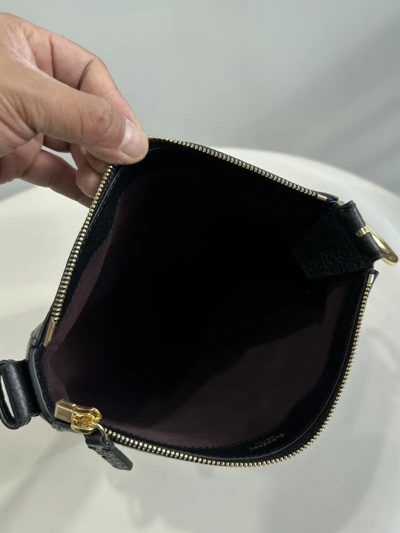 Burberry Black Leather Satchel Crossbody Bag 157 - Image 7