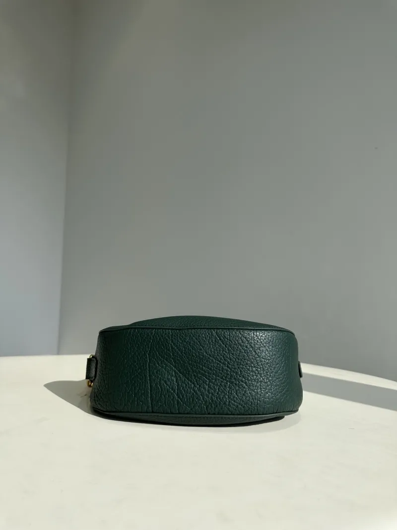 Burberry Dark Green Leather Crossbody Satchel Bag 158 - Image 6