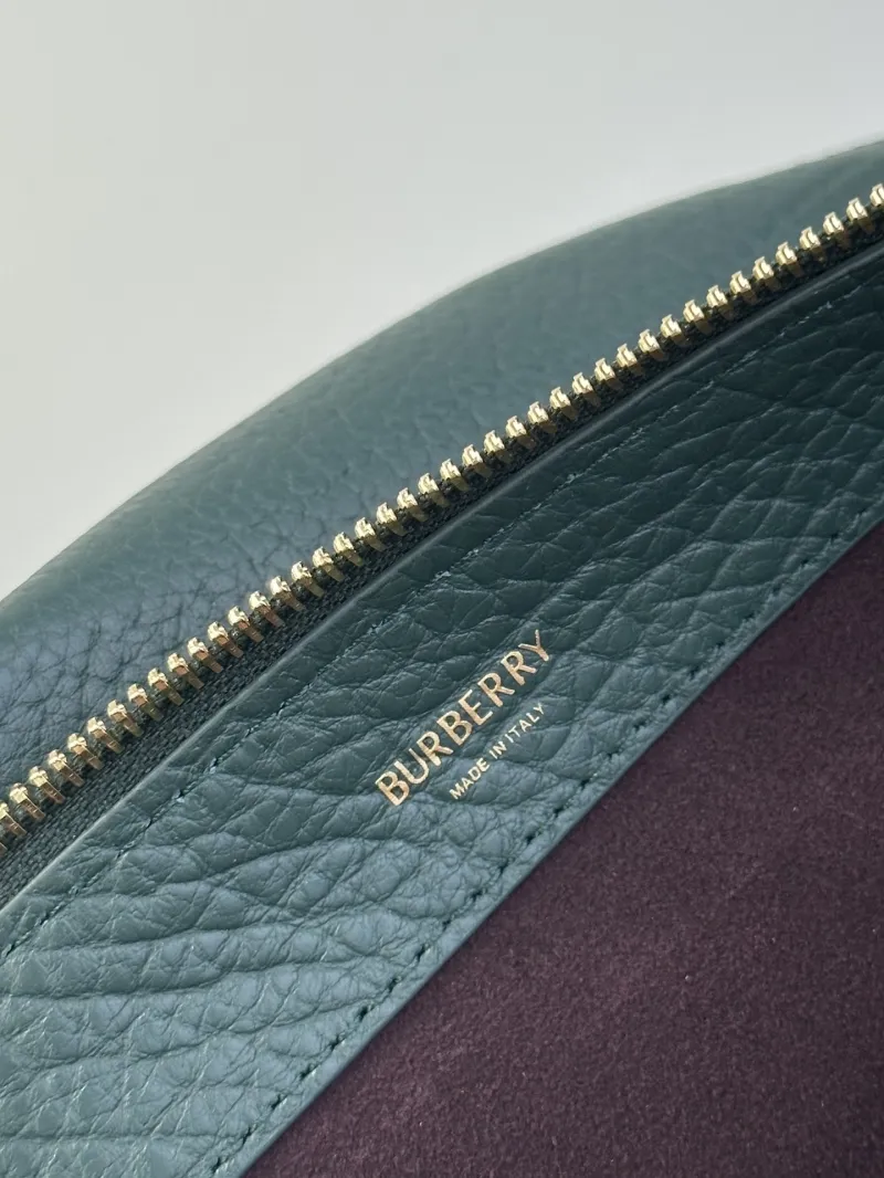 Burberry Dark Green Leather Crossbody Satchel Bag 158 - Image 8
