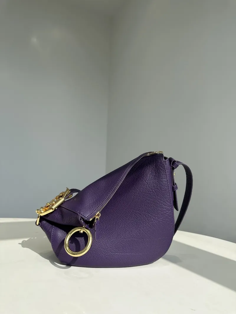 Burberry Purple Leather Satchel Crossbody Bag - Image 3