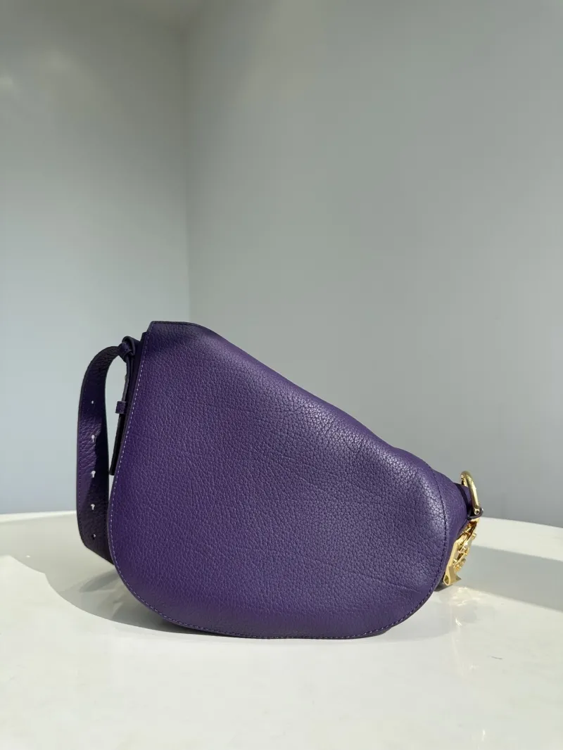 Burberry Purple Leather Satchel Crossbody Bag - Image 4