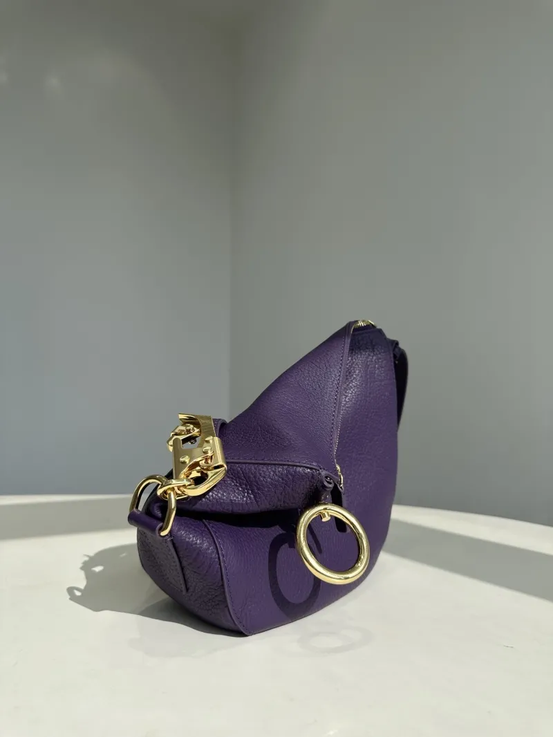 Burberry Purple Leather Satchel Crossbody Bag - Image 5