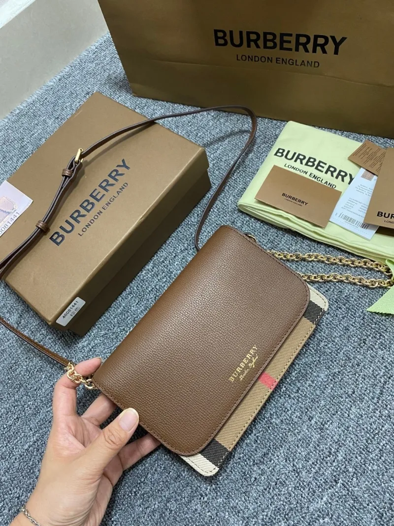 Alternative view of Burberry Brown Leather Crossbody Satchel Bag 164