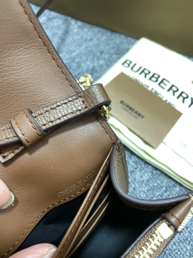 Burberry Brown Leather Crossbody Satchel Bag 164 - Image 8