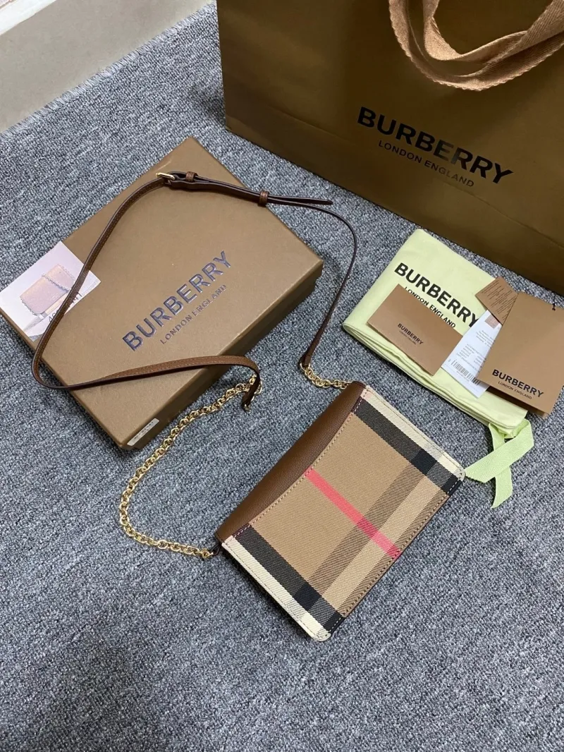Burberry Brown Leather Crossbody Satchel Bag 164 - Image 9