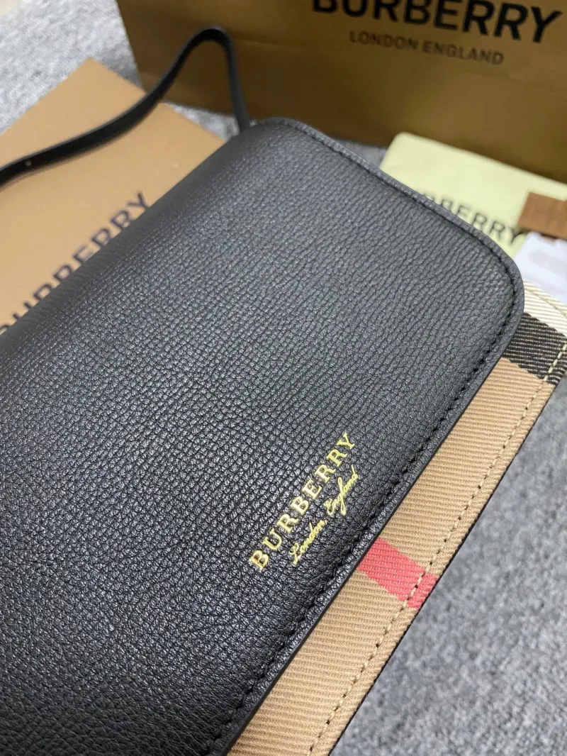 Burberry Black Leather Crossbody Satchel Bag - Image 3