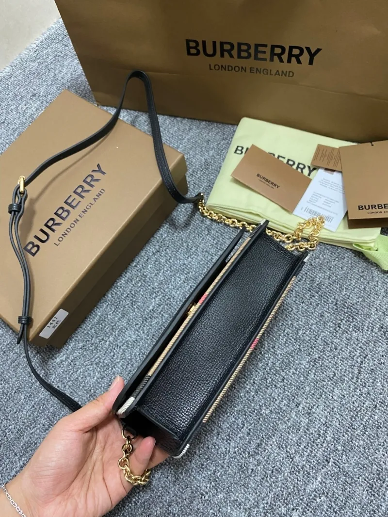 Burberry Black Leather Crossbody Satchel Bag - Image 4