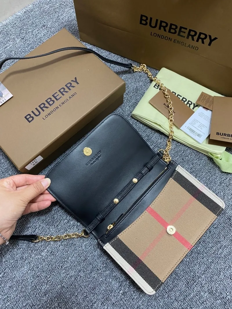 Burberry Black Leather Crossbody Satchel Bag - Image 5