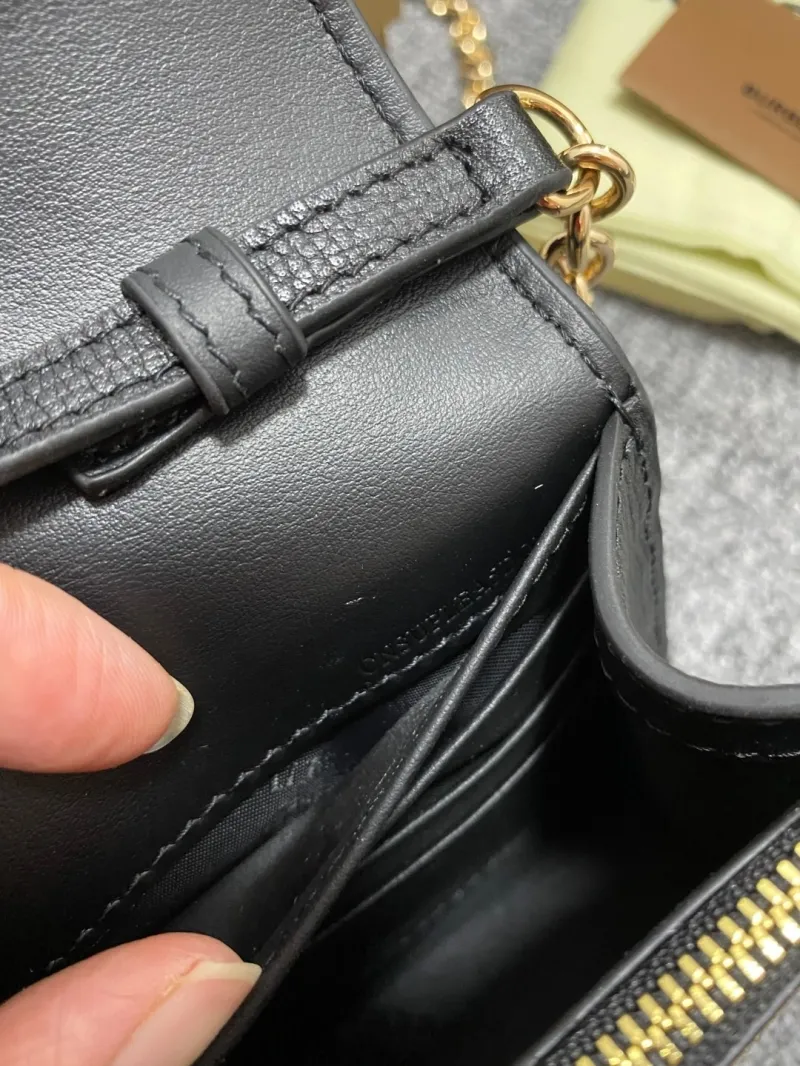 Burberry Black Leather Crossbody Satchel Bag - Image 7