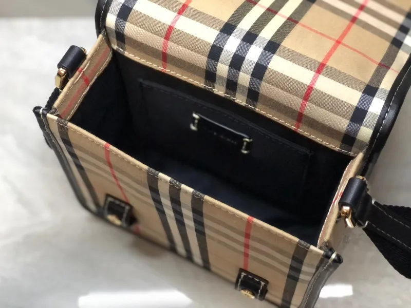 Burberry Check Crossbody Satchel Bag - Image 6