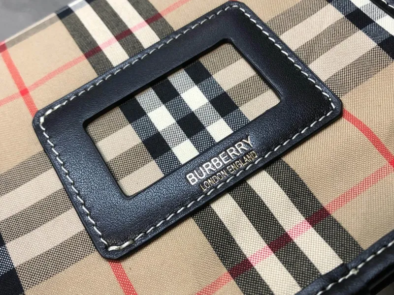 Burberry Check Crossbody Satchel Bag - Image 8