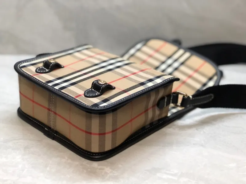 Burberry Check Crossbody Satchel Bag - Image 9